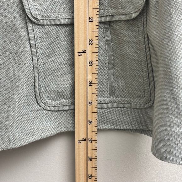 Jones New York 100% Linen Sage Short Sleeve Utility Button Shacket Plus Size 22W - Picture 9 of 9
